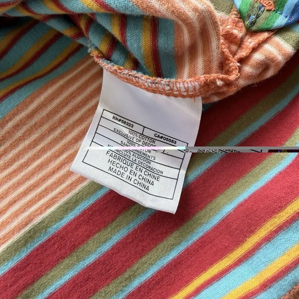 Nike VTG 90’s Striped Rugby Polo Shirt Orange & Blue Men’s Large Swoosh Cotton